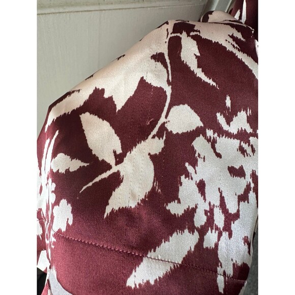 Zara Blogger's Favorite Satin Watercolor Floral Knotted Faux Wrap Mini Dress S - Picture 9 of 10